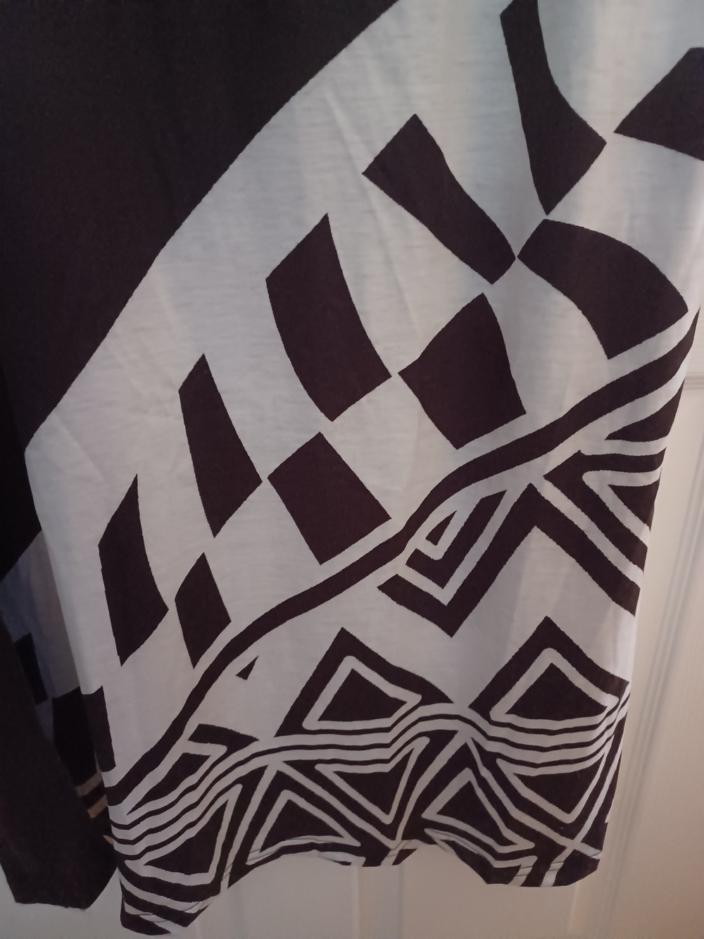 NWT Black & White Maxi Dress— Scoop Neck Summer Boho Style SIze XL - Picture 4 of 9